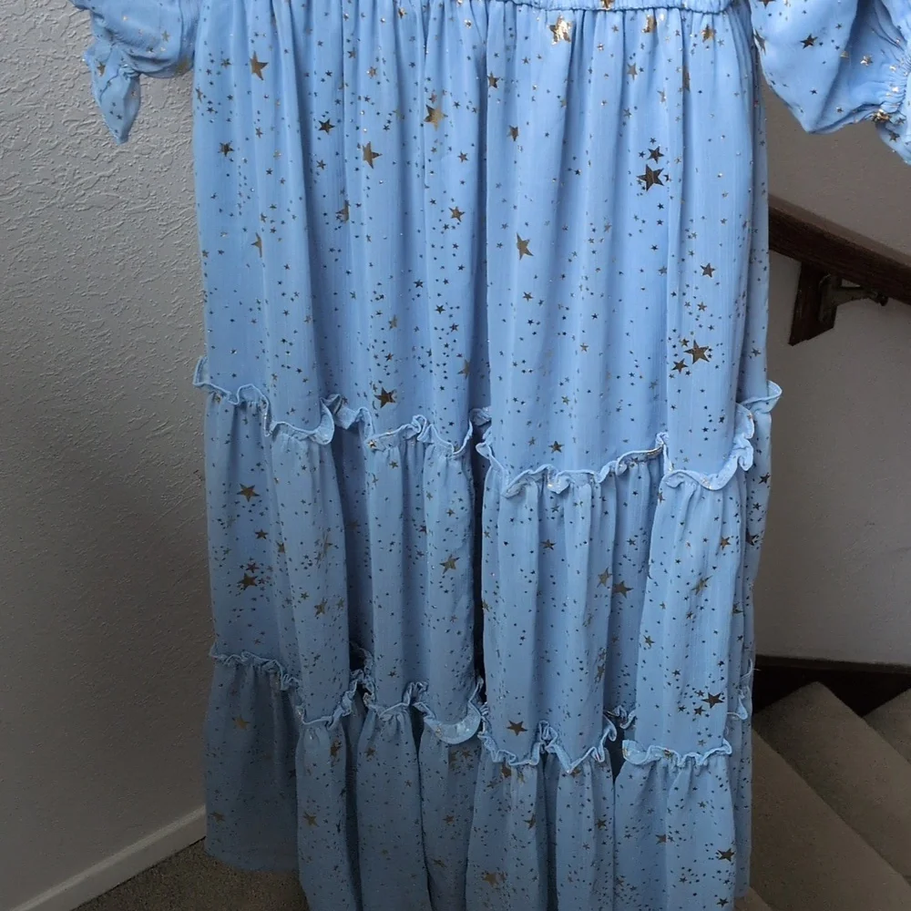 🍋✨ Ivy City Co Baby Blue Starry Nights Dress Size S - Picture 7 of 8